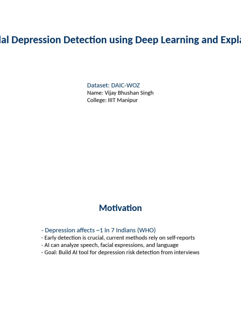 Multimodal Depression Detection | PDF | Artificial Intelligence ...
