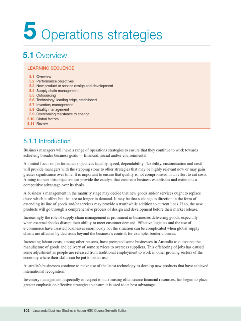 Key Operations Strategies Overview | PDF | Supply Chain Management ...