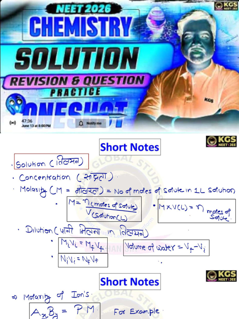Solution One Shot Plus Revision Notes - Compressed-Split (1) - Invert | PDF