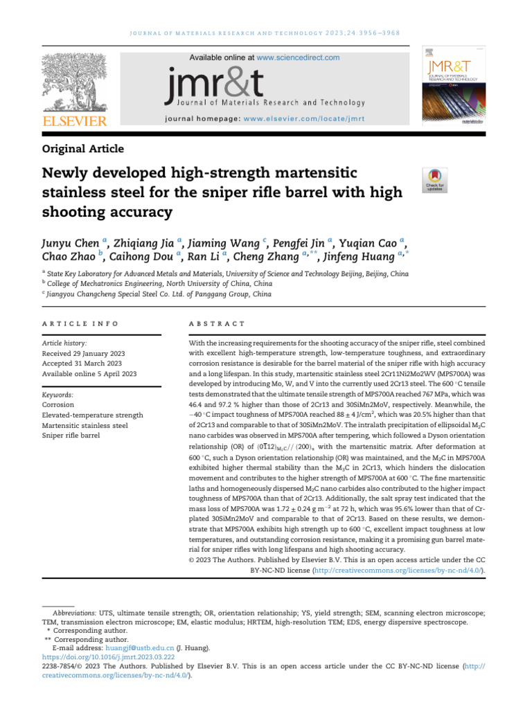 Newly Developed High-Strength Martensitic Stainless Steel For The ...