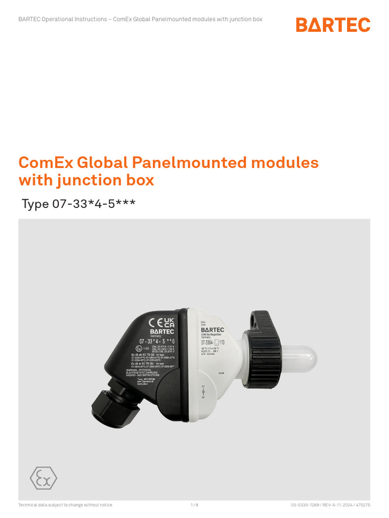 ESS Oi 475275 ComEx Global Modules With Junction Box EN GI | PDF ...