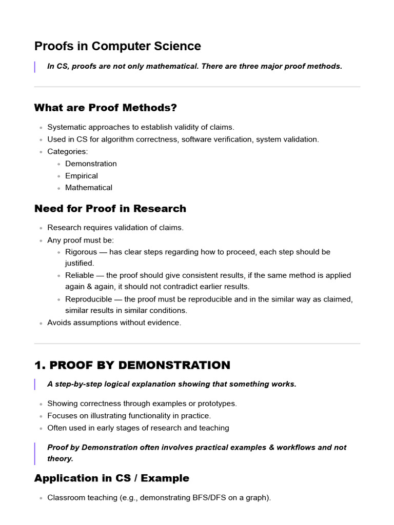 Proof Methods in Computer Science | PDF | Mathematical Proof | Mathematics