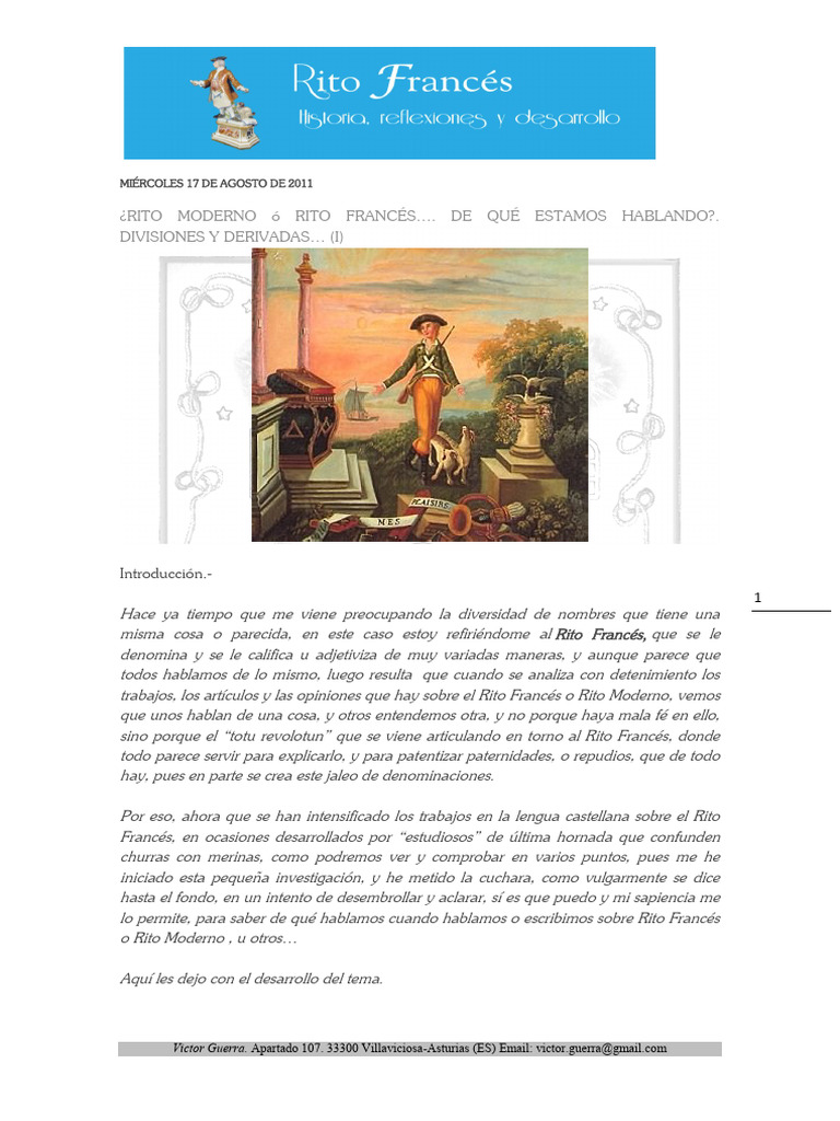 Rito Francés vs. Rito Moderno: Análisis Comparativo | PDF | Rituales ...