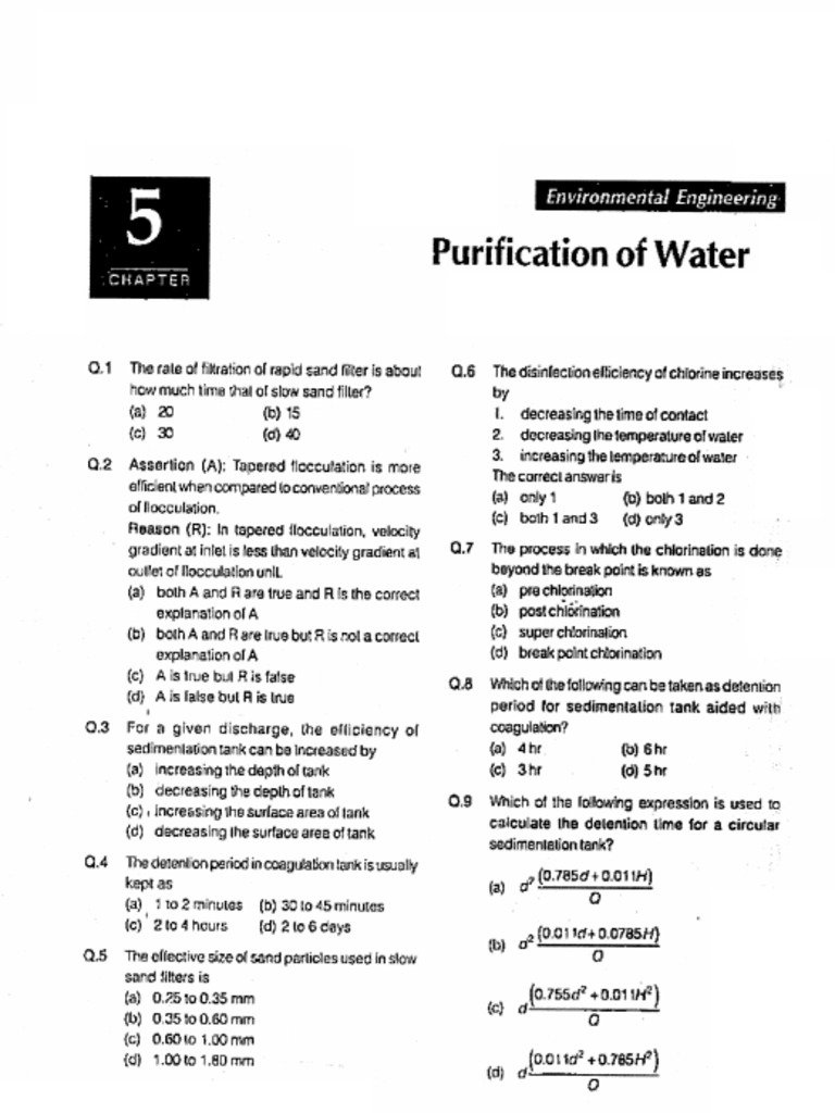 Purification of Water Questions | PDF