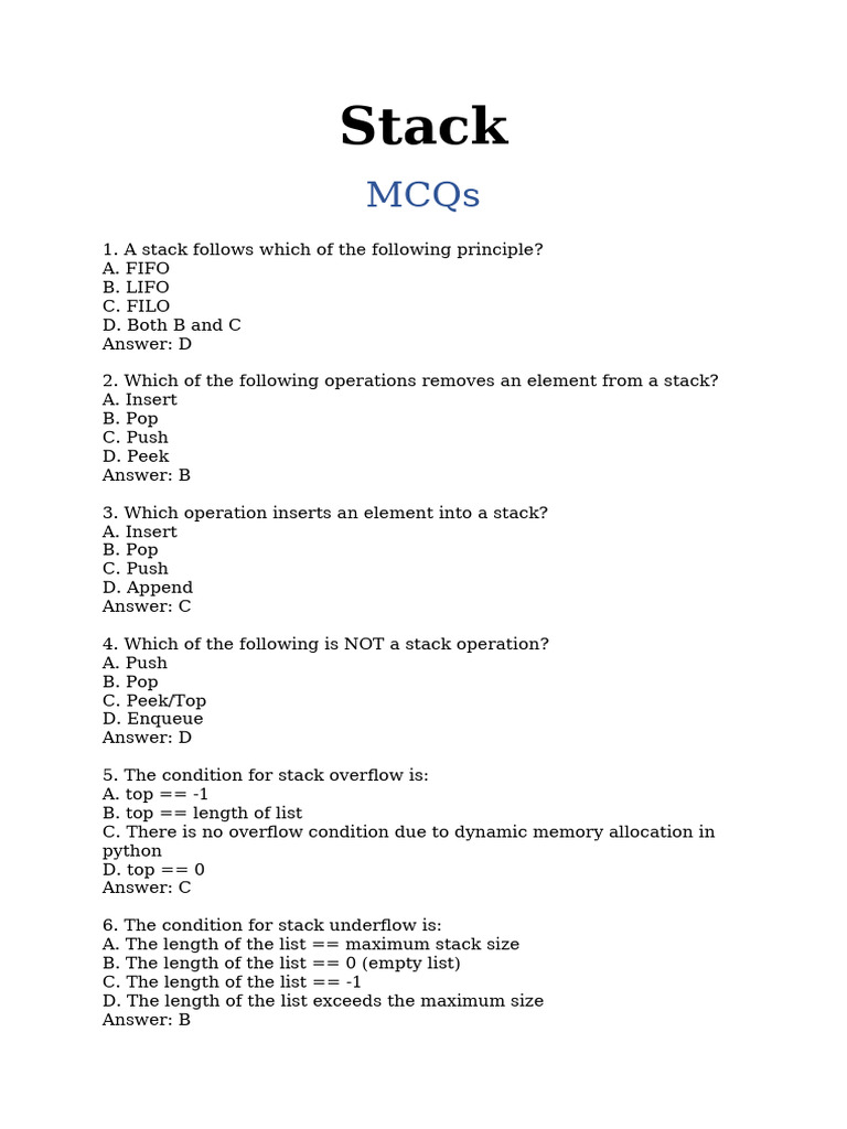 Stack Operations and Applications in Python | PDF | Computer Science ...