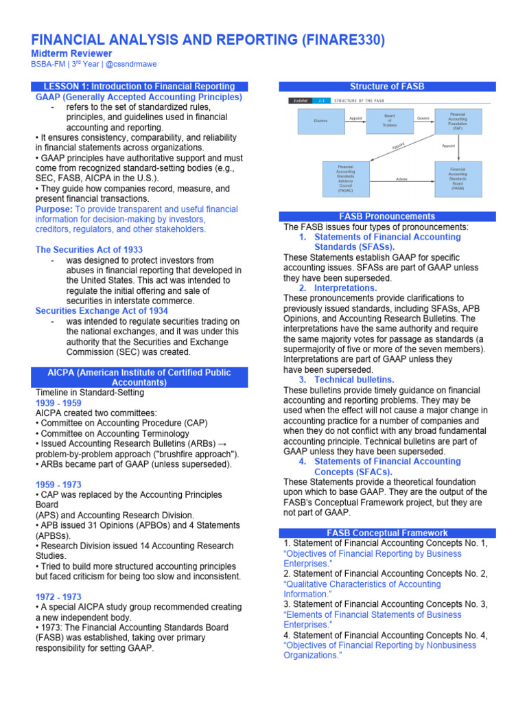 Financial Reporting Overview and GAAP | PDF | Generally Accepted ...