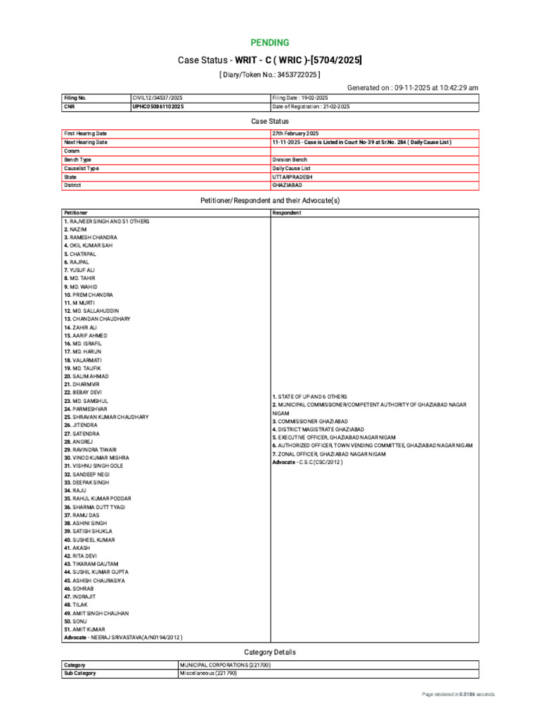 Ghaziabad Civil Case Status Update | PDF
