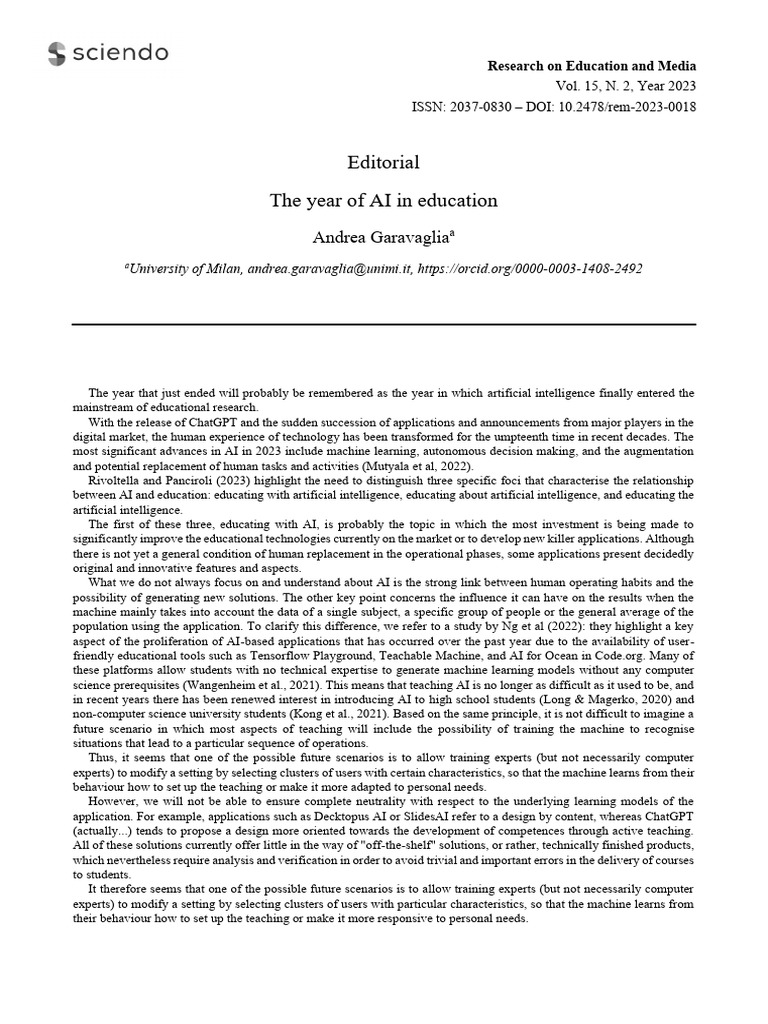 AI's Impact on Education in 2023 | PDF | Artificial Intelligence ...