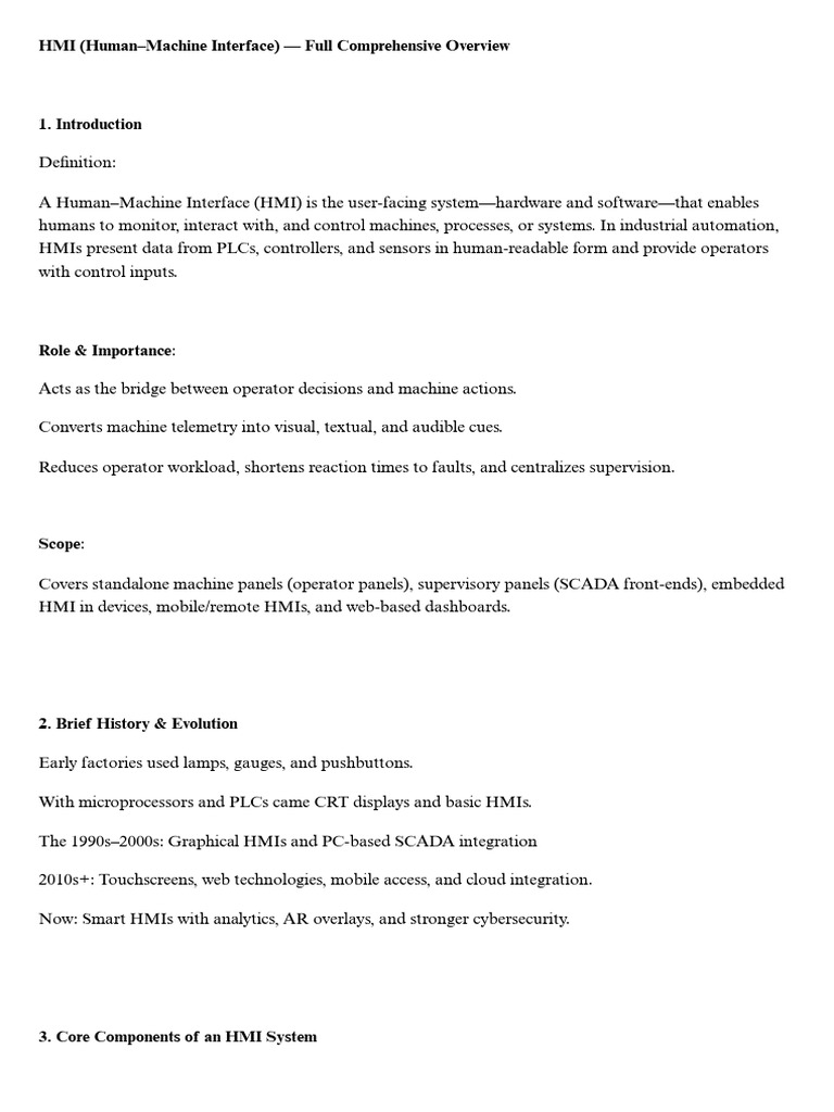 Comprehensive HMI Overview Guide | PDF | Programmable Logic Controller ...