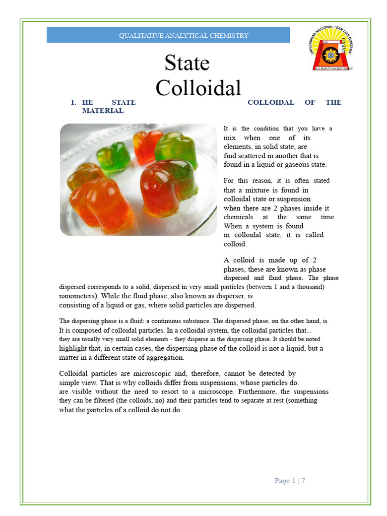 Understanding Colloidal Chemistry Concepts | PDF | Coagulation | Colloid