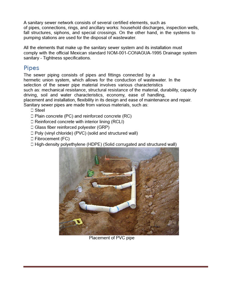 1.5 Components of A Sewage System | PDF | Sanitary Sewer | Pipe (Fluid ...
