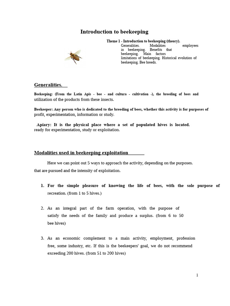 Introduction To Beekeeping | PDF | Beehive | Beekeeping