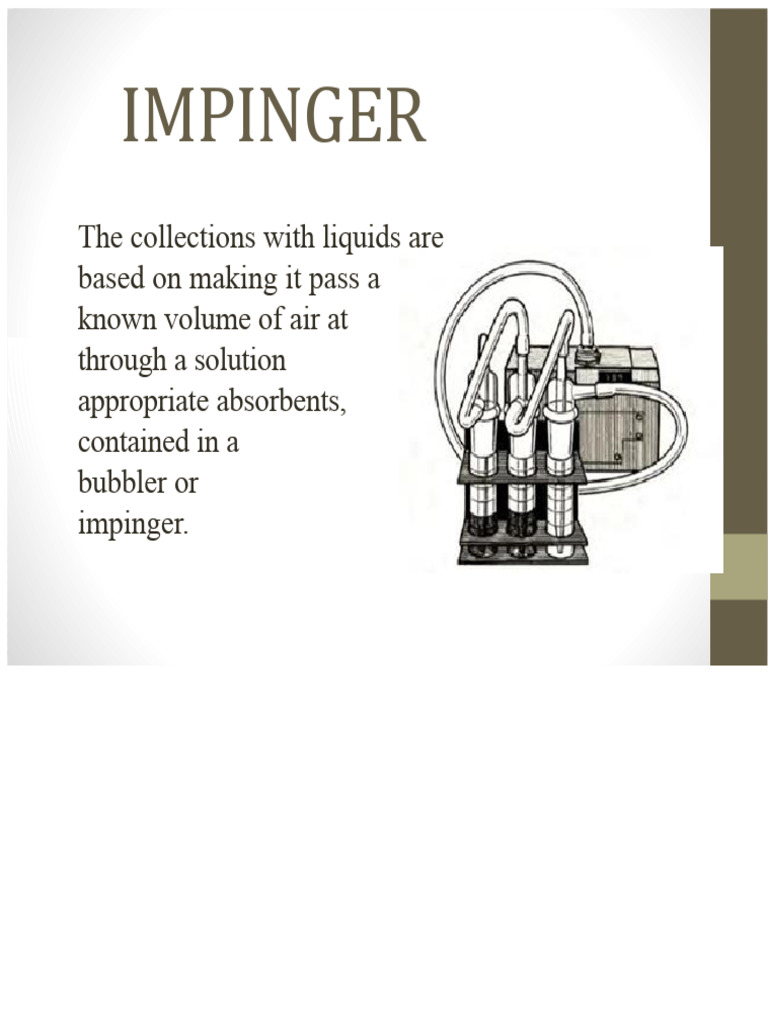 Impinger Sampling Techniques and Equipment | PDF | Physical Sciences ...