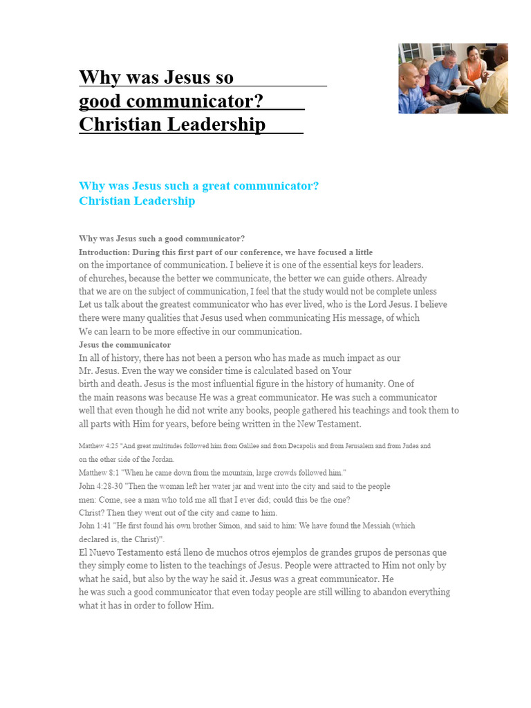 Why Jesus Was Such A Good Communicator | PDF | Jesus | Communication
