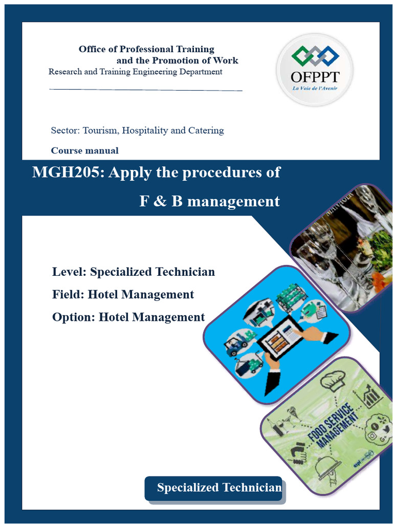F&B Management Course Manual for Hotels | PDF | Menu | Restaurants