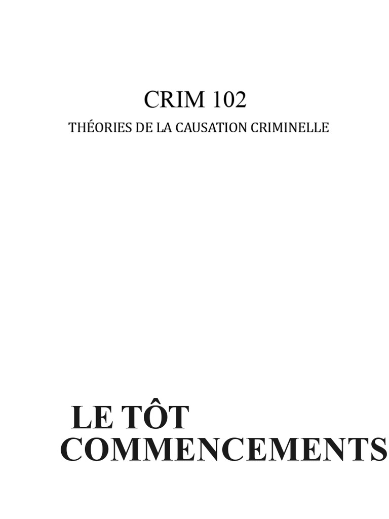 Théories de la Causation Criminelle | PDF | Criminologie | Crimes