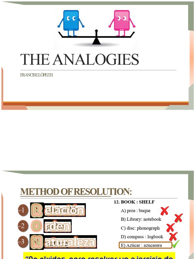 The Analogies - Pre Exercises | PDF