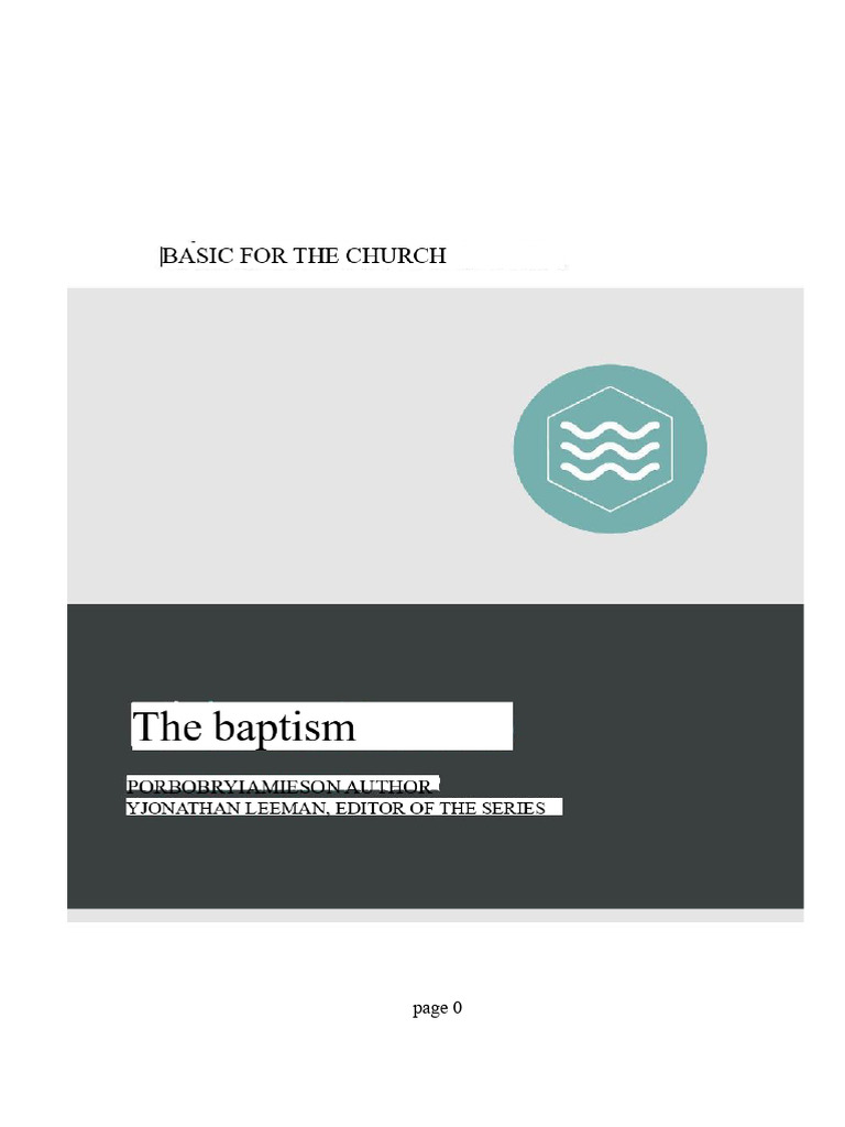 Understanding the Importance of Baptism | PDF | Baptism | Covenant Theology