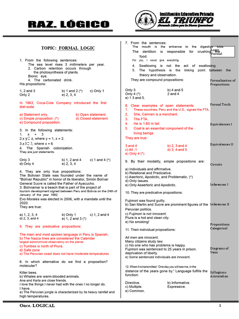 Understanding Formal Logic Propositions | PDF | Logic | Proposition