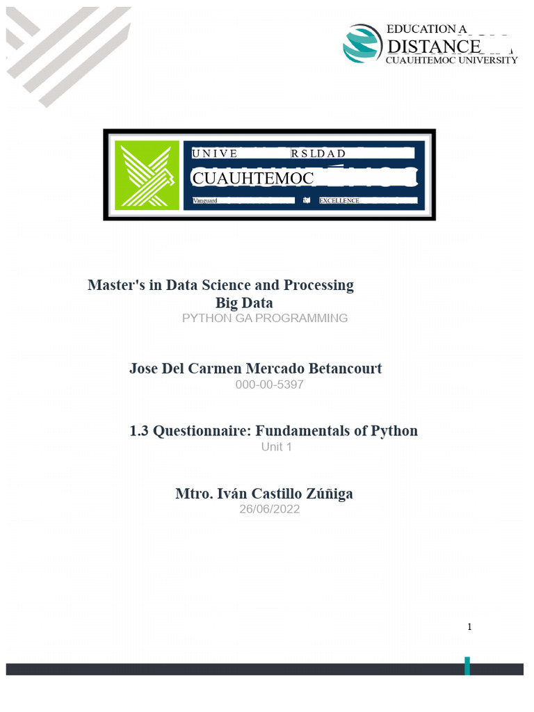 Python Fundamentals Questionnaire Guide | PDF | Python (Programming ...