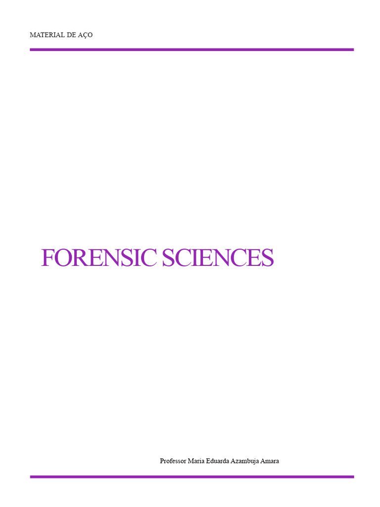 Material - Forensic Sciences | PDF | Forensic Science | Evidence