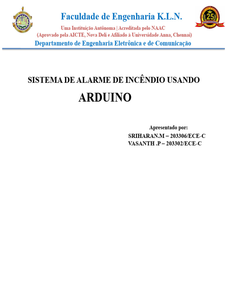 Sistema de Alarme de Incêndio com Arduino | PDF | Internet das Coisas ...