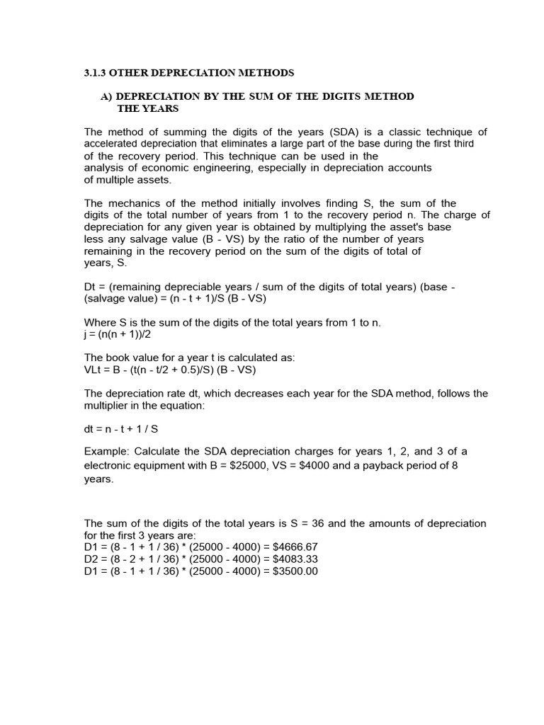 3.1.3 Other Methods of Depreciation | PDF | Depreciation | Book Value