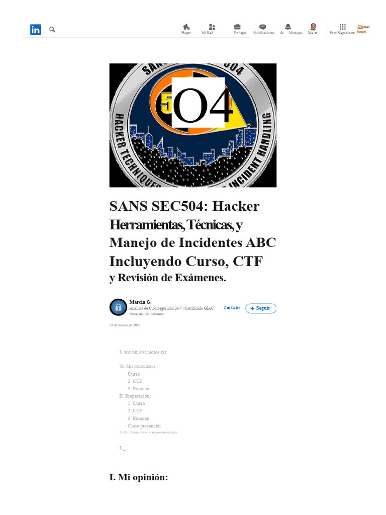 Curso SANS SEC504: Herramientas y CTF | PDF | La seguridad informática ...