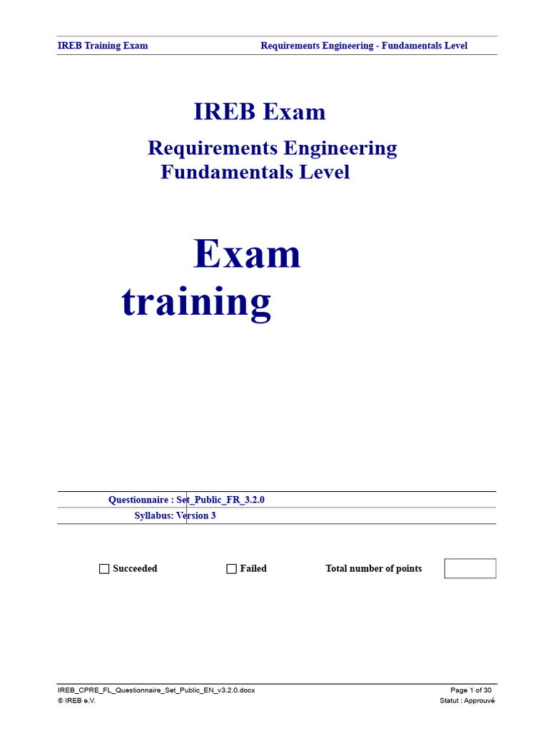 IREB CPRE FL Questionnaire Set Public EN v3.2.0 | PDF