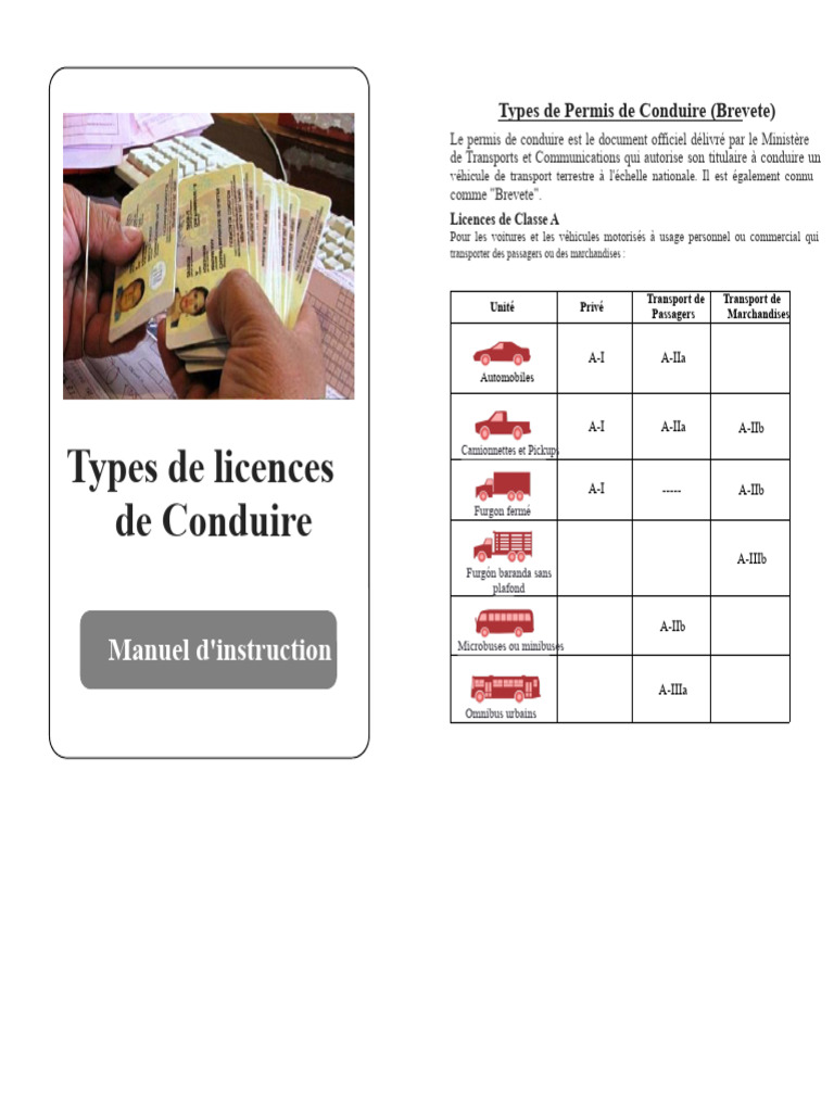 Types de Permis de Conduire en Détail | PDF | Transport | Autobus