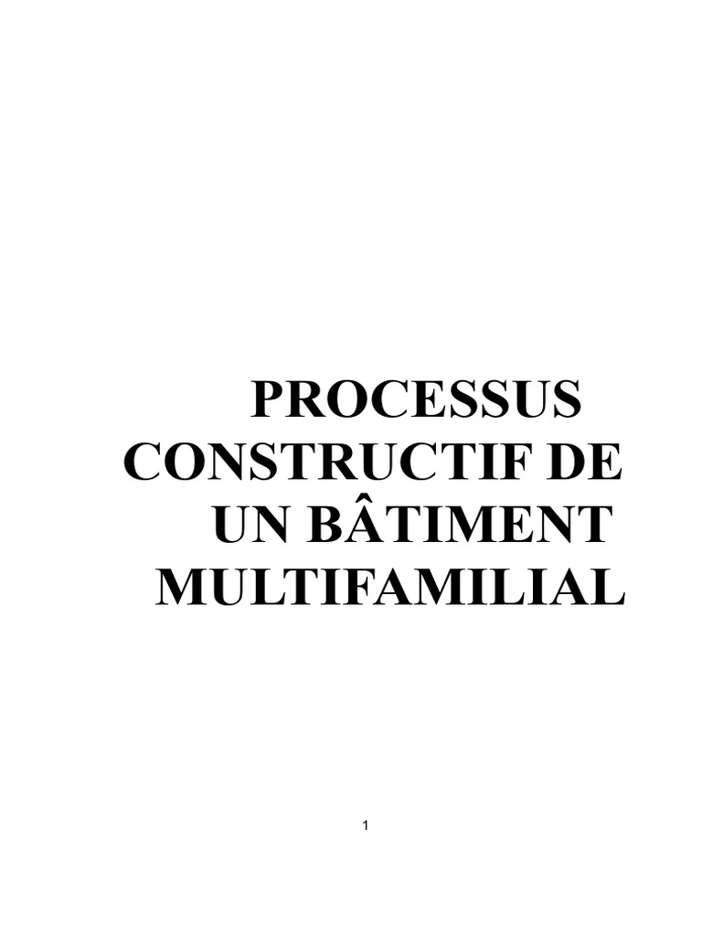Processus de Construction d'un Immeuble Multifamilial | PDF | Béton | Tuyau