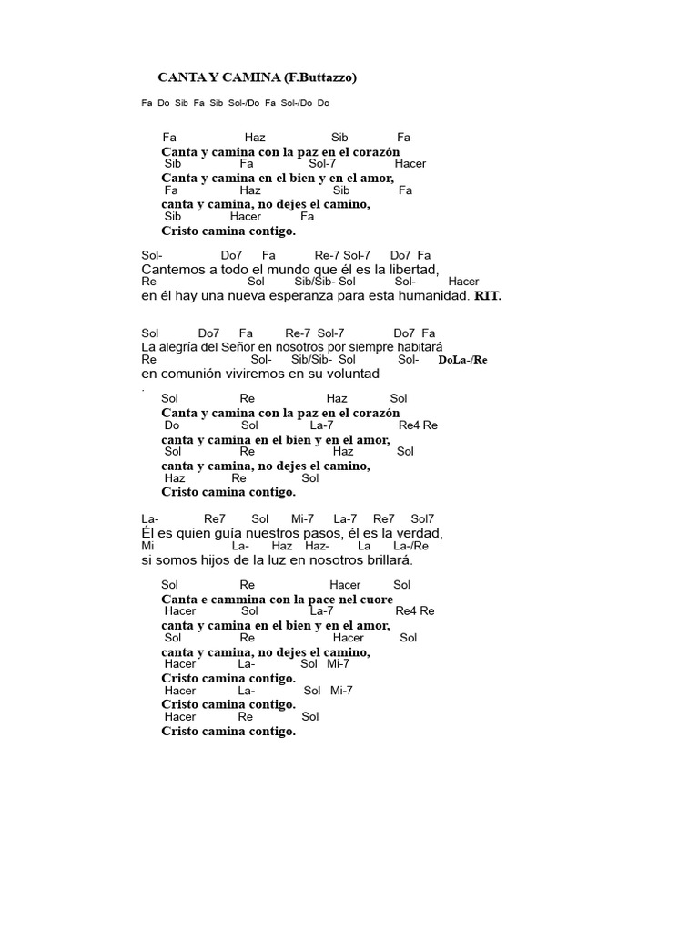 CANTA Y CAMINA Buttazzo | PDF