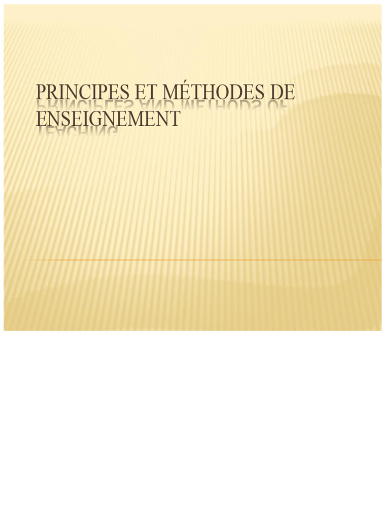 Méthodes et Stratégies d'Enseignement | PDF | Apprentissage | Pédagogie