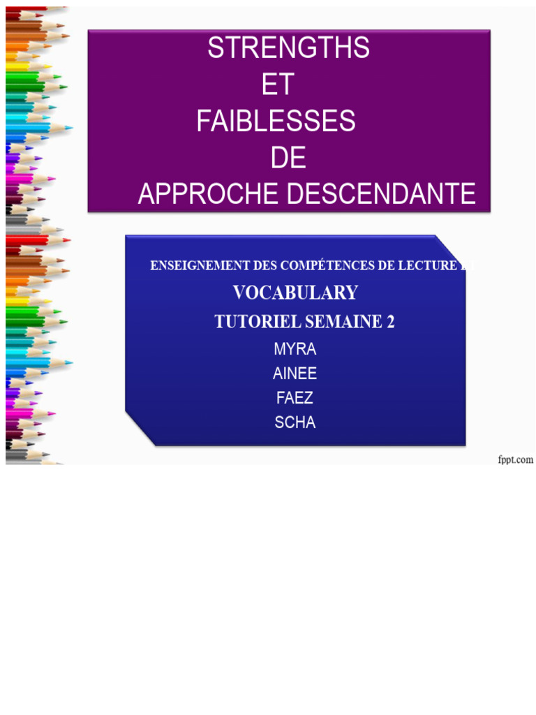 Forces et faiblesses de l'approche descendante | PDF