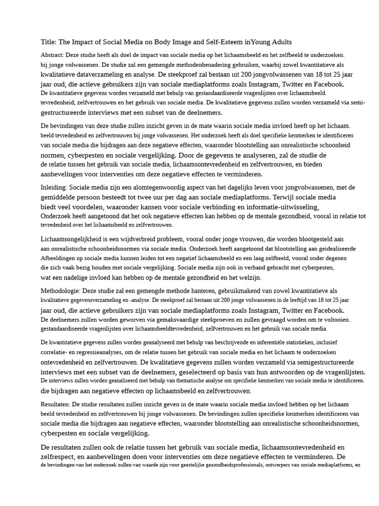 De Impact Van Sociale Media Op Lichaamsbeeld en Zelfvertrouwen Bij ...