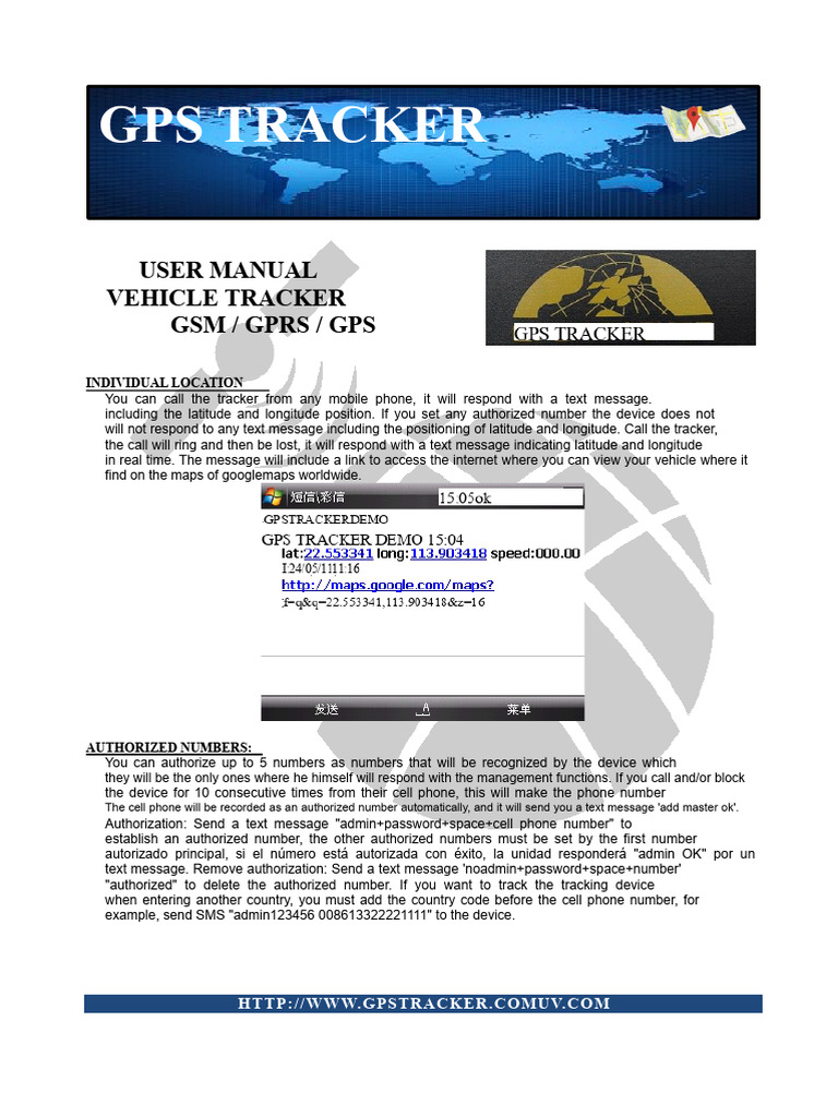 GPS Vehicle Tracker User Manual | PDF | Global Positioning System ...