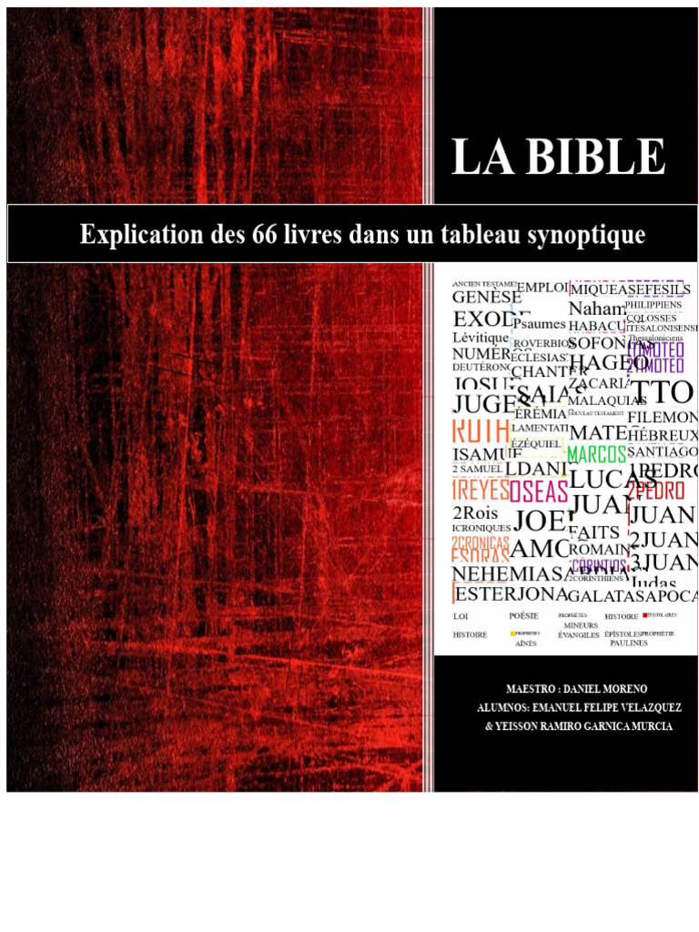 Tableau synoptique des 66 livres de la Bible | PDF | Livres des Rois ...