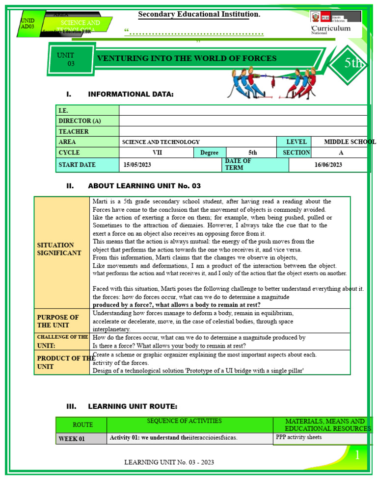 5th UNIT 1 cyt 5th | PDF | Force | Quantitative Research