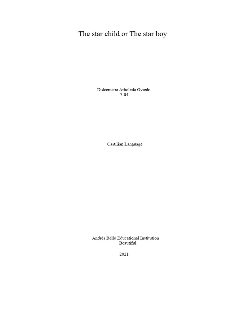The Star Child: A Tale of Redemption | PDF