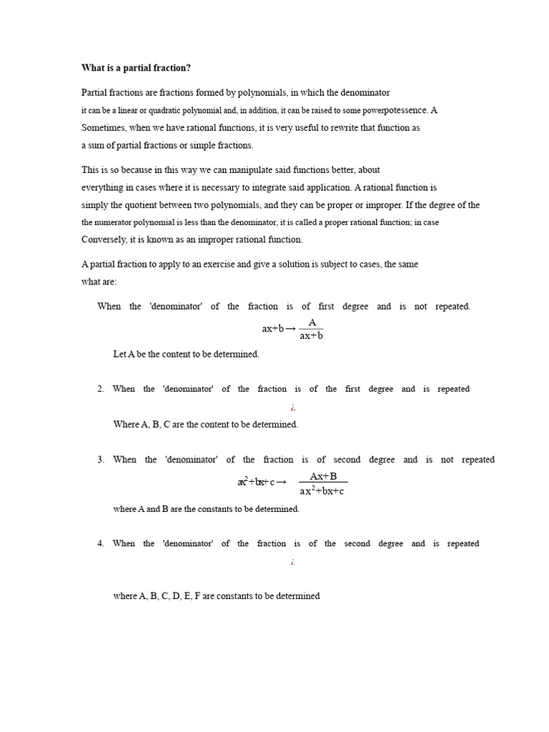 Understanding Partial Fractions in Algebra | PDF | Factorization ...