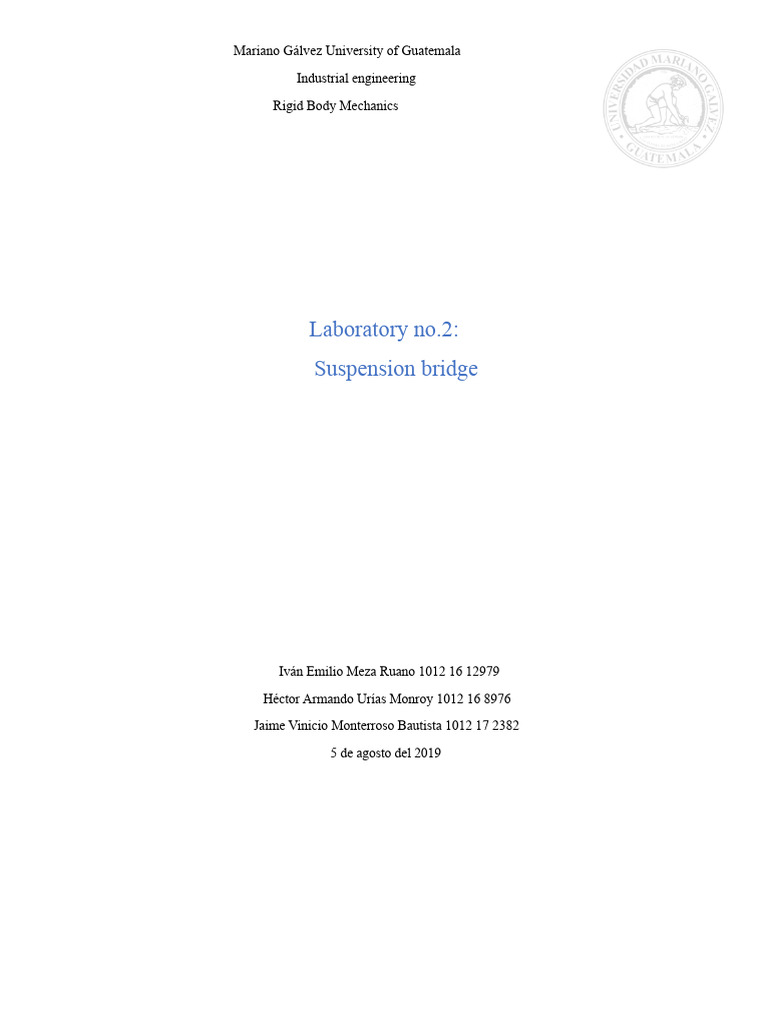 Suspension Bridge Tension Analysis | PDF | Mechanics