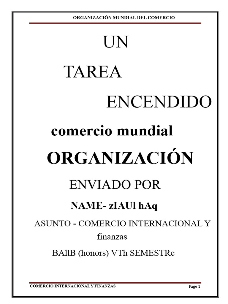 Importancia de la OMC en el Comercio Global | PDF | Organización de ...