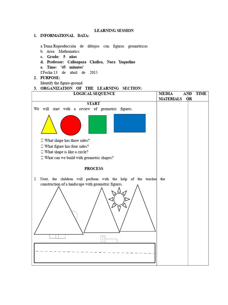 Geometric Figure Reproduction Lesson | PDF