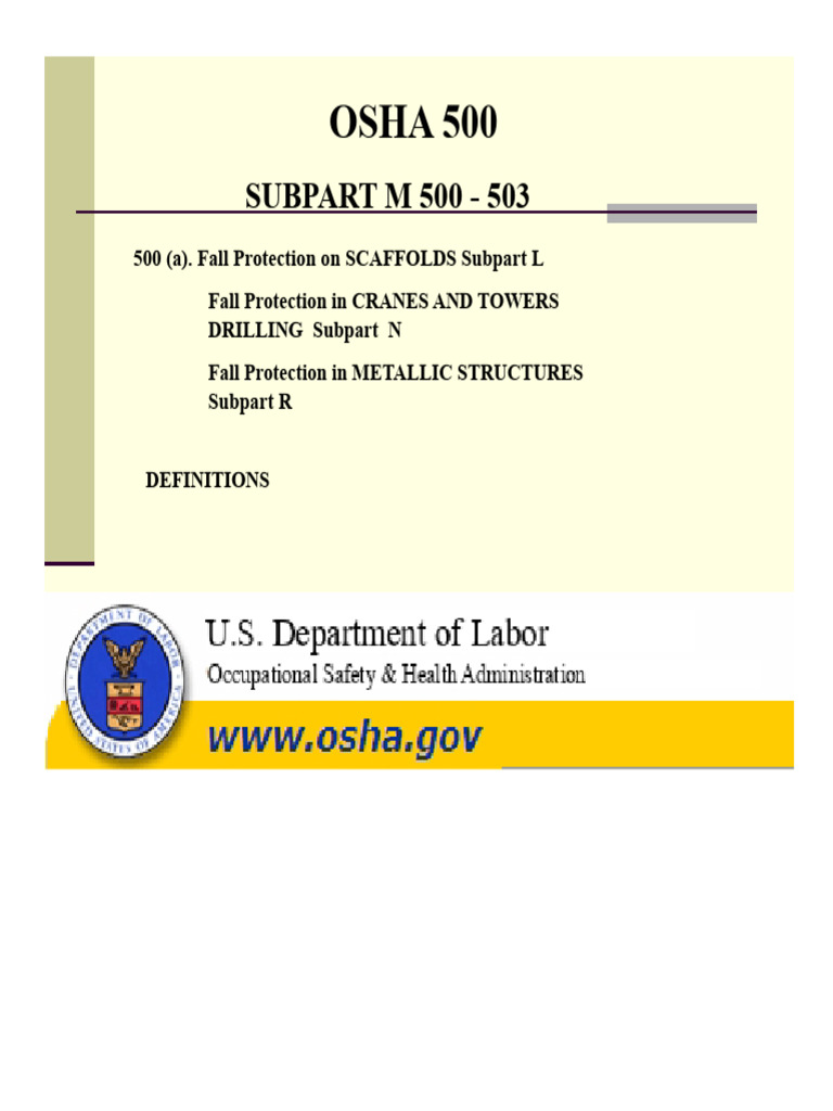 OSHA Fall Protection Guidelines 1926.501-503 | PDF | Occupational ...