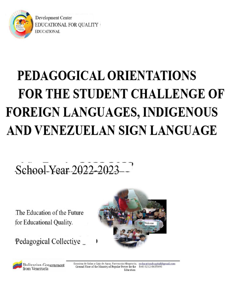Pedagogical Guidelines For The Student Challenge of Languages and Sign ...