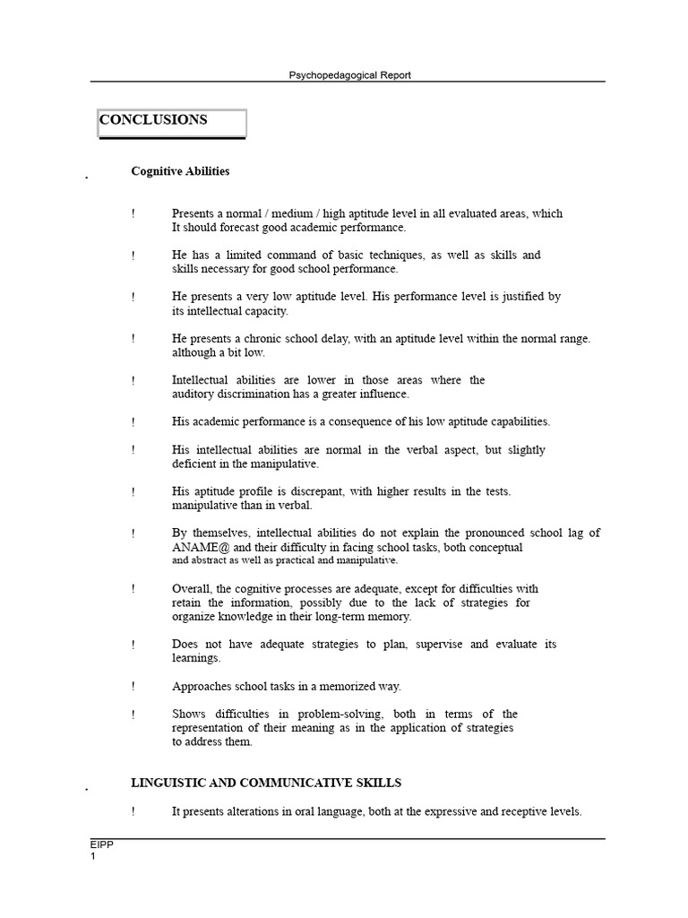 (CONCLUSIONS 1) | PDF | Dyslexia | Human Communication