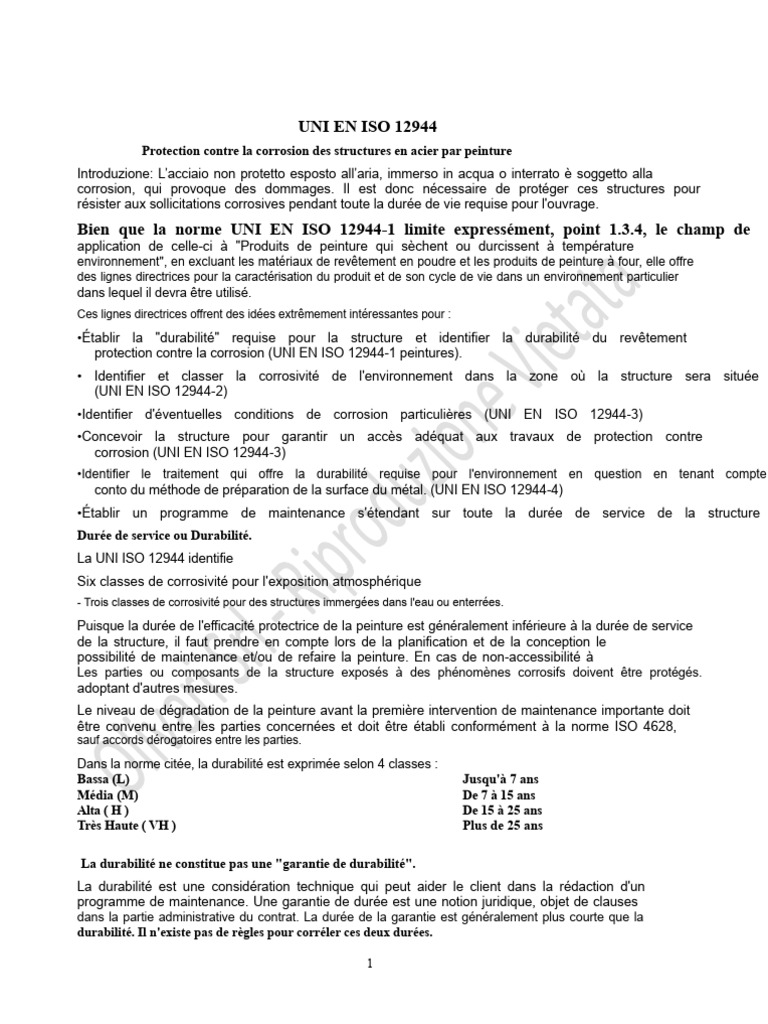Norme ISO 12944 : Protection anticorrosion | PDF | Corrosion | Peinture