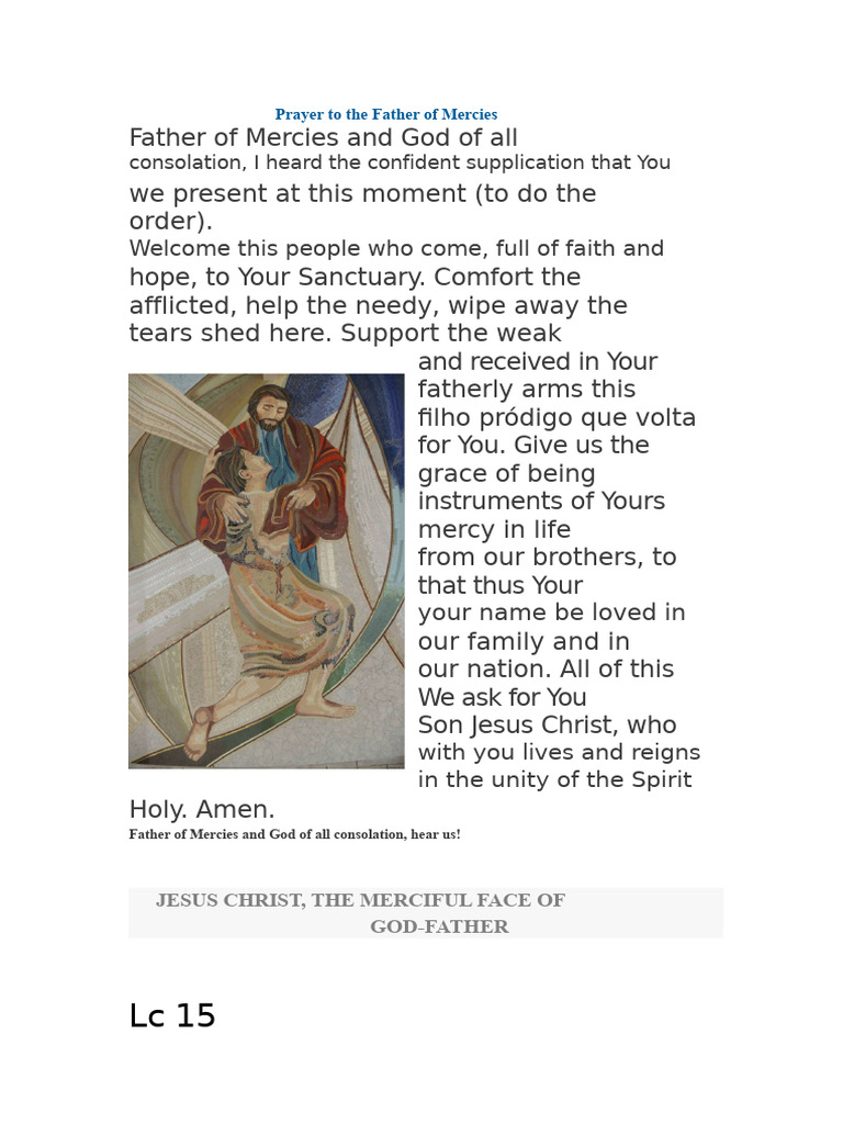 Prayer for Divine Mercy and Comfort | PDF