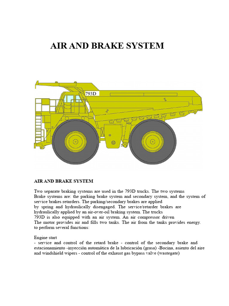 793D Air and Brake System Overview | PDF | Valve | Brake
