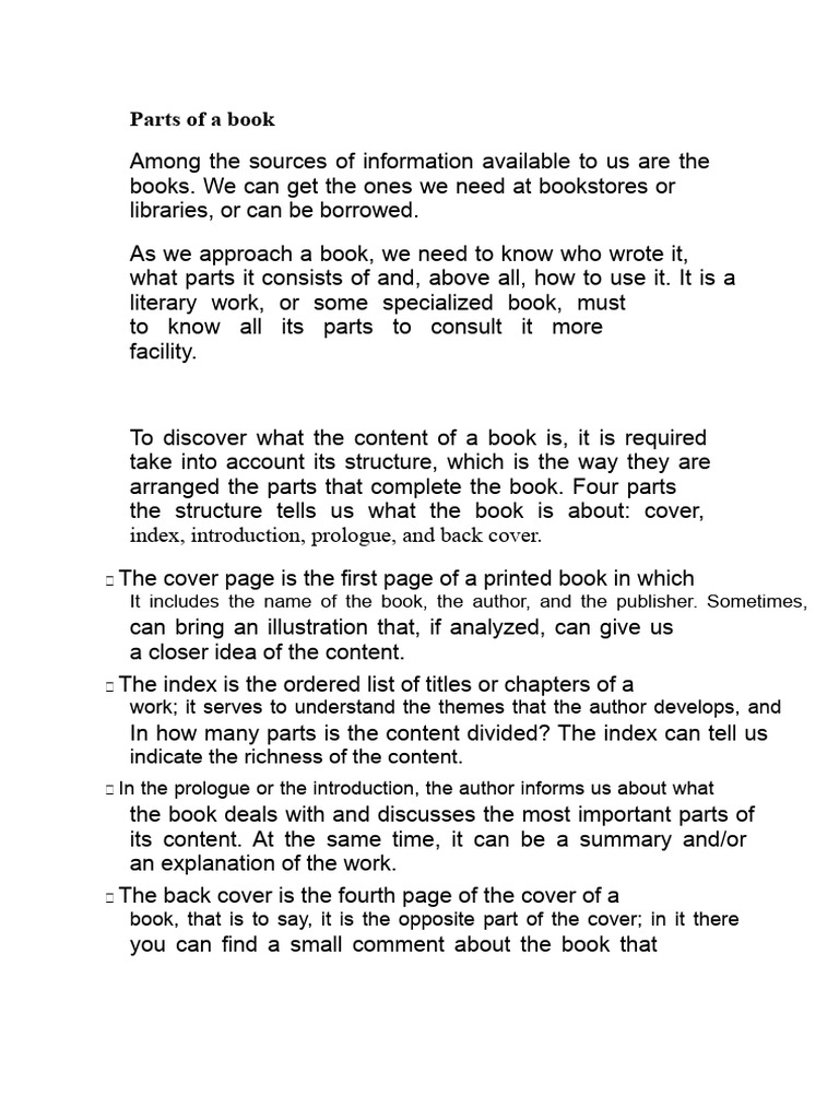 Parts of a Book | PDF